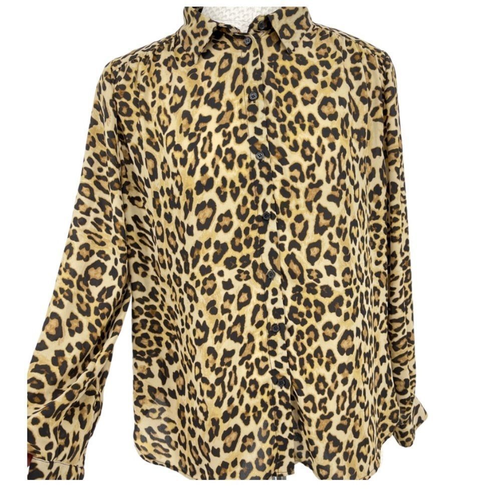 H&M Animal Print Button-Up Blouse | Size 12